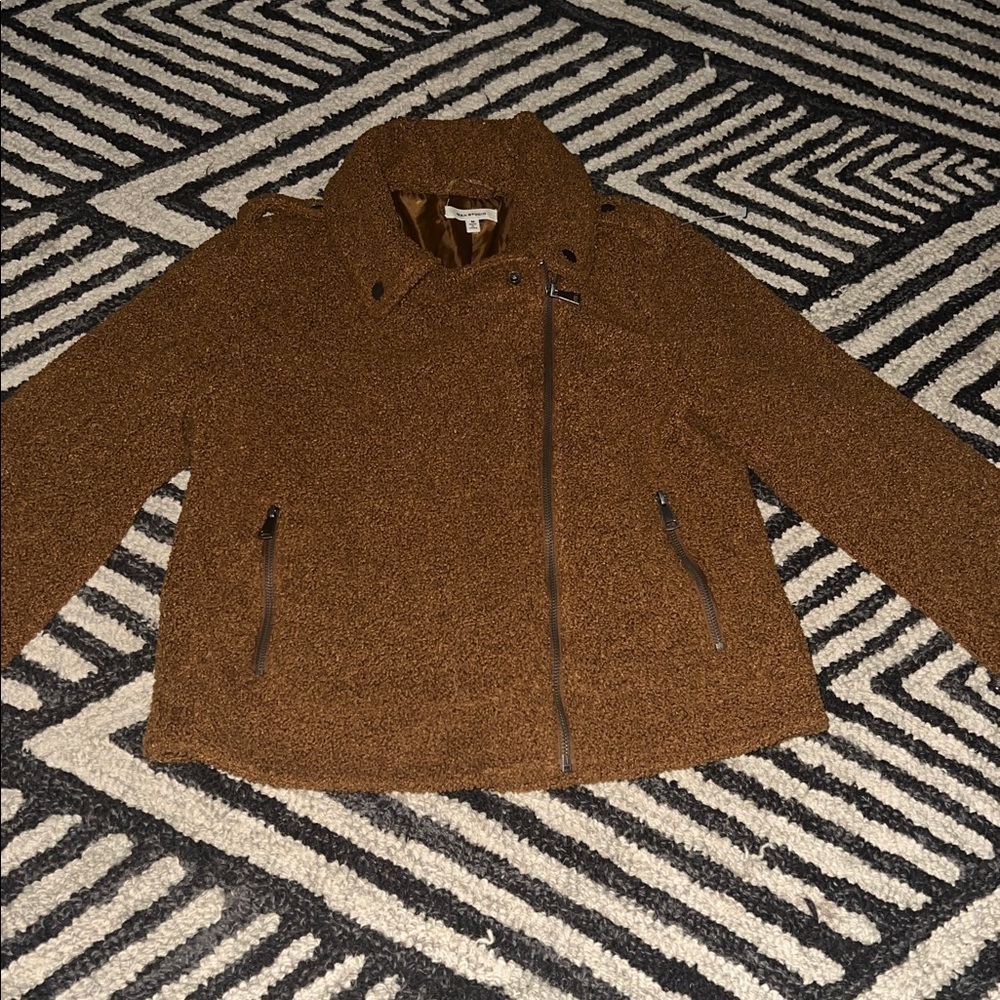 Max Studio Brown Teddy Jacket - Picture 2 of 4